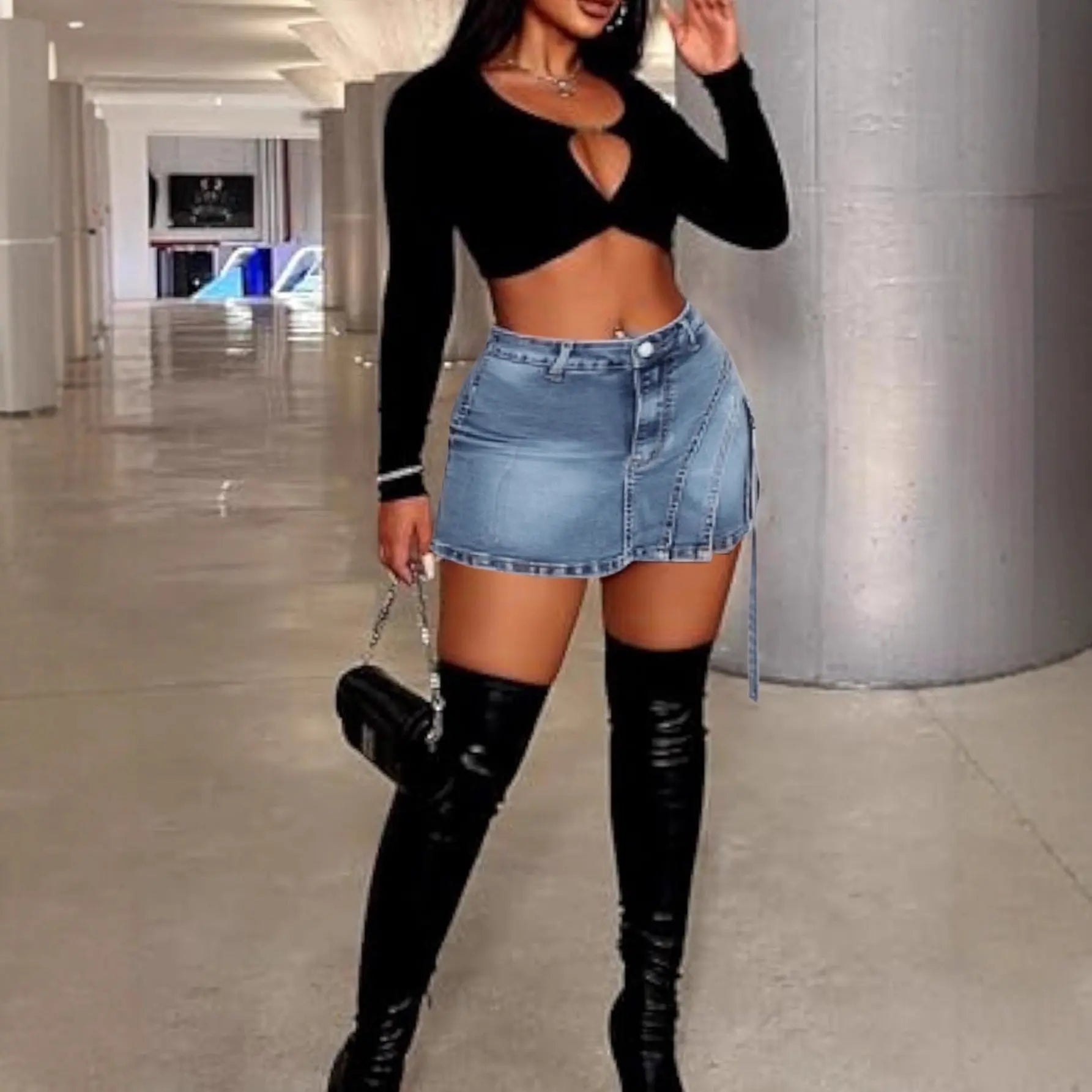 Jupe-Short Denim Femme – Style Moderne Addict Fashion