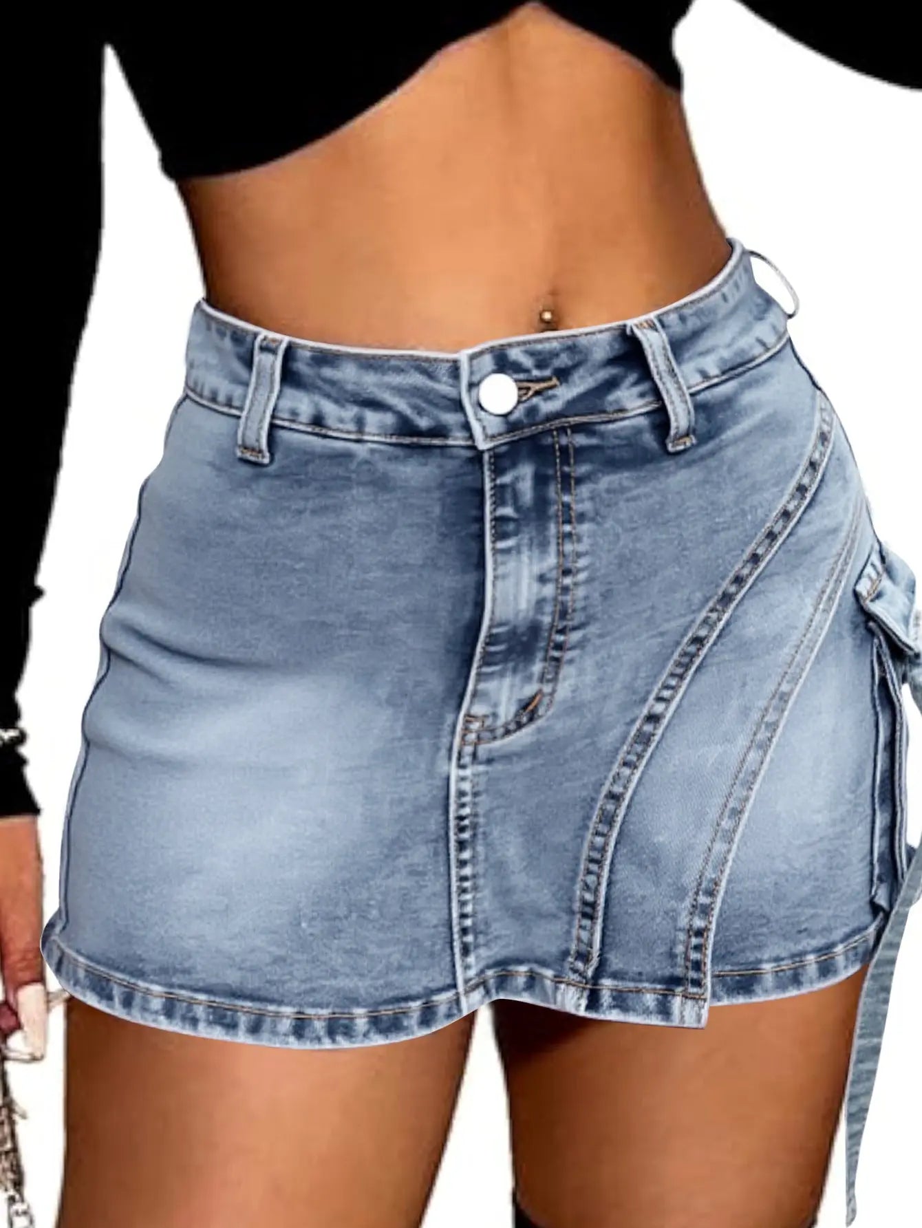 Jupe-Short Denim Femme – Style Moderne Addict Fashion