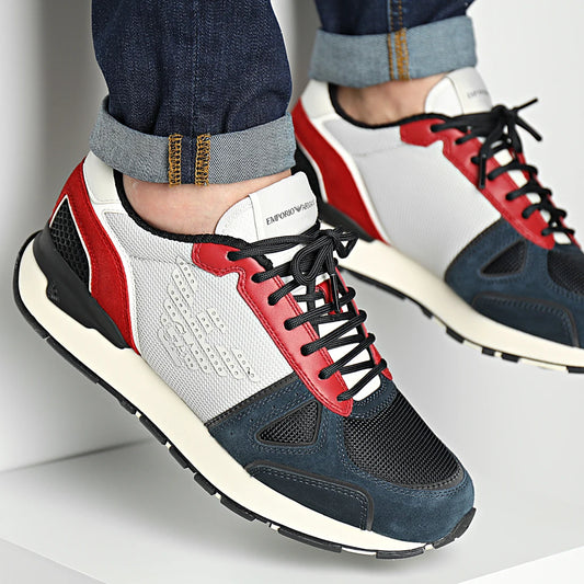 Baskets Giorgio Armani Bleu M & Rouge